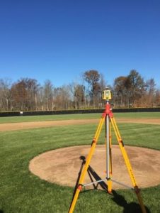 Landscaping Surveyor on a Baseball Field